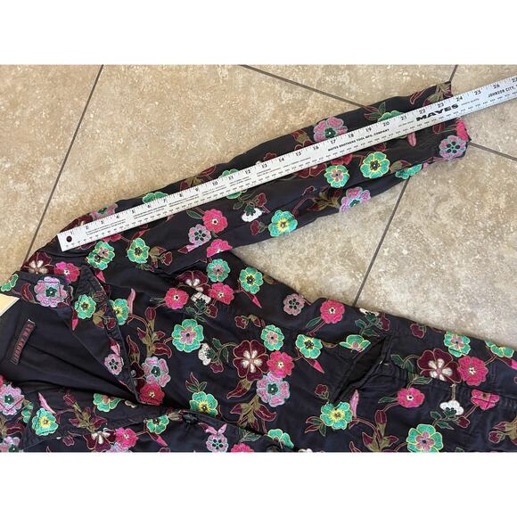 Johnny Was Women's Embroidered Floral Long Sleeve Black Duster Jacket medium - Picture 10 of 11